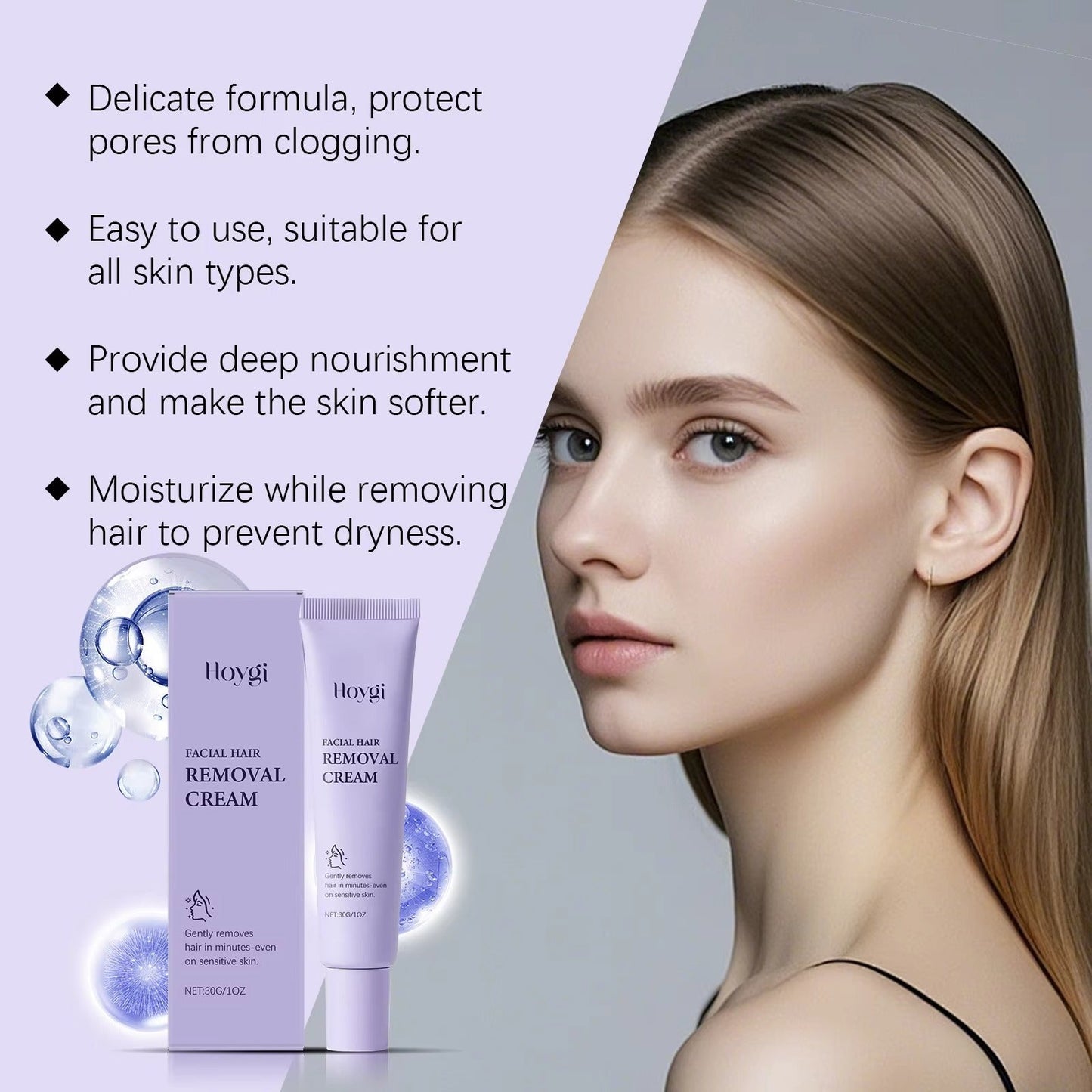 Krema za odstranjevanje dlak na obrazu GlowSoothe™