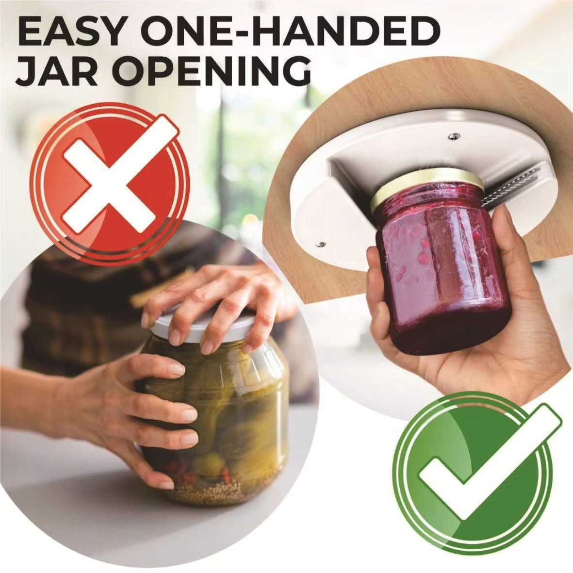 GripEase Jar Master Enostaven odpirač kozarcev za vsako kuhinjo